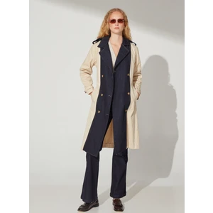 Bej - Lacivert Kadın Pardösü PANINO