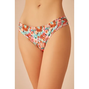 Yanı Pileli Dokulu Bikini Alt