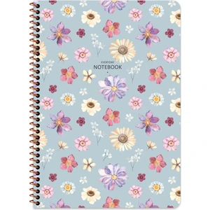 Keskin Color A4 Kareli Defter Çiçek - Mavi