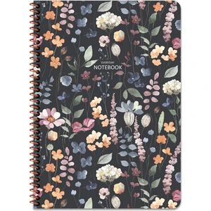 Keskin Color A4 Kareli Defter Çiçek - Siyah