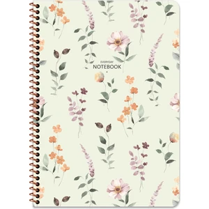 Keskin Color A4 Kareli Defter Çiçek - Krem