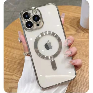 Dexmoni Phone 14 Pro Max Kılıf Magsafe Şarj Özellikli Kamera ve Lens Korumalı Esnek Silikon Dempre Case