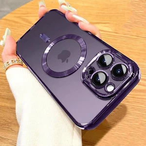 Dexmoni Phone 14 Pro Max Kılıf Magsafe Şarj Özellikli Kamera ve Lens Korumalı Esnek Silikon Dempre Case