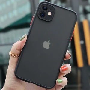 Apple iPhone 12 Kılıf 3D Kamera Korumalı Arkası Mat Kenarları Renkli Smoke Case