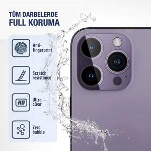 BLUEO iPhone 12 Pro Original Metal Frame Siyah Kamera Lens Camı Koruyucu - Çerçeve