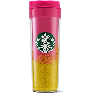 Starbucks® Sarı Kum Tasarımlı Plastik Termos - Pembe - 473 ml - 11142608