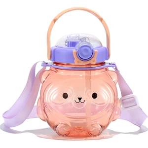 1000ML Büyük Kapasiteli Karikatür Figürlü Su Şişesi - Pembe (Yurt Dışından)