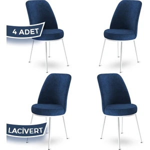 Concept Dexa Serisi Üst Kalite Mutfak Sandalyesi Metal Beyaz Iskeletli 4 Adet  Sandalye