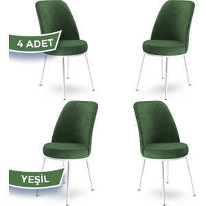 Concept Dexa Serisi Üst Kalite Mutfak Sandalyesi Metal Beyaz Iskeletli 4 Adet  Sandalye