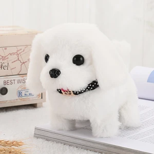 Elektrikli Peluş Köpek Bebek Kafa Sallama Havlayan Kuyruk Sallama Doldurulmuş Sarılma Oyuncak (Yurt Dışından)
