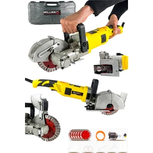 Elektrikli Duvar Oluk Makinesi Kanal Açma Kesme Yerleştirme Makinesi 40 mm 4 Kw 3200 Watt