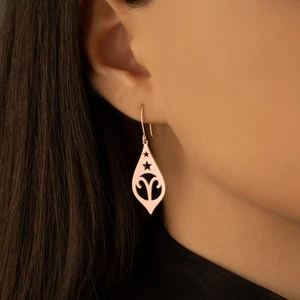 Dkmn Silver Sallantı Burç Sembol Küpe Kadın Gümüş Küpe