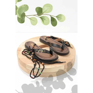 Siyah Leather Kadın Sandalet K05149002703