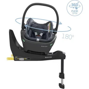 Coral 360 Dönebilir Yatabilir Isofix Bazalı 2'si Bir Arada Ana Kucağı ve Oto Koltuğu Essential Graphite