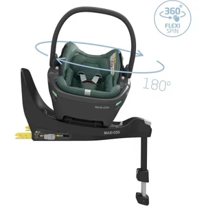Coral 360 Dönebilir Yatabilir Isofix Bazalı 2'si Bir Arada Ana Kucağı ve Oto Koltuğu Essential Green