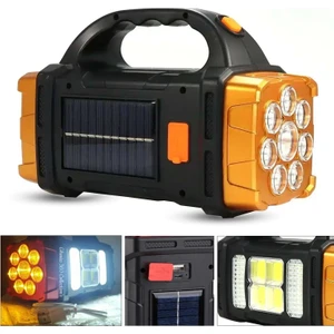 Hurry Bolt Solar Kamp Lambası Acil Durum Işığı Şarjlı Beyaz Günışığı Led+Cob 38W Hurry Bolt HB-1678