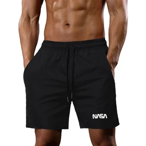 DAXİS Sportwear Company Nasa Baskılı Erkek Siyah Şort-Daxis Sportwear Company