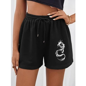 DAXİS Sportwear Company Kadın Ejder Baskılı Kısa Şort Daxis Sportwear Company