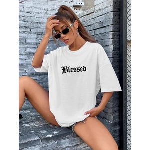 DAXİS Sportwear Company Kadın Belesed Baskılı Oversize Tshirt Daxis Sportwear Company