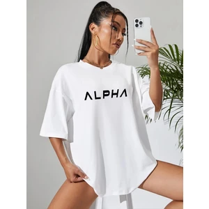 DAXİS Sportwear Company Alpha Baskılı Kadın Oversize Tshirt - Daxis Sportwear Company
