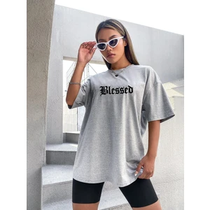 DAXİS Sportwear Company Kadın Belesed Baskılı Oversize Tshirt Daxis Sportwear Company
