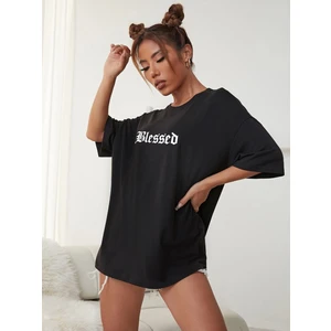 DAXİS Sportwear Company Kadın Belesed Baskılı Oversize Tshirt Daxis Sportwear Company