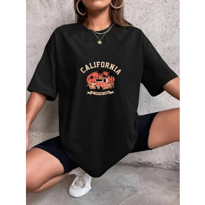 DAXİS Sportwear Company Kadın Californiya Baskılı Oversize Tshirt Daxis Sportwear Company
