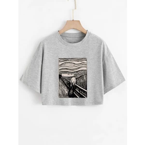 DAXİS Sportwear Company Çığlık Baskılı Crop Daxis Sportwear Company