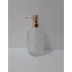 Renkli Çiçekler Sabunluk 450 ml Desenli Cam Sıvı Sabunluk