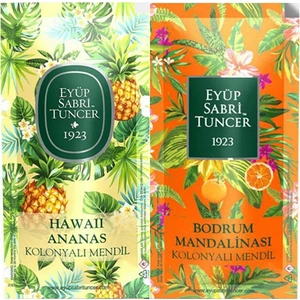 Eyüp Sabri Tuncer Kolonyalı Mendil 30 Adet 2 x 15 Hawaii Ananas 15 Adet ve Bodrum Mandalinası 15 Adet