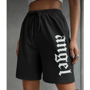 DAXİS Sportwear Company Baskılı Kısa Kadın Şort Daxis Sportwear Company Siyah Şort Baskılı