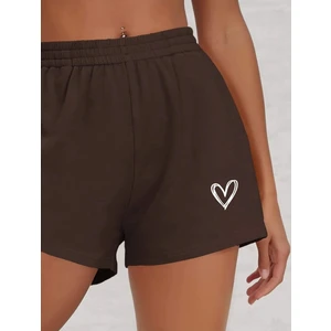 DAXİS Sportwear Company Kalp Baskılı Kısa Kadın Şort