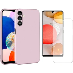 Samsung Galaxy A14 ile Uyumlu Kılıf Soft Yumuşak Telefon Kılıfı ve Temperli Cam Ekran Koruyucu