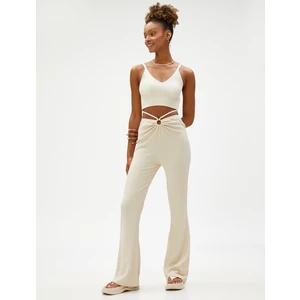 Ispanyol Paça Pantolon Pencere Detaylı Biyeli