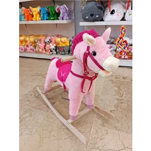 Sallanan Peluş At 65 cm Pembe Sesli Müzikli