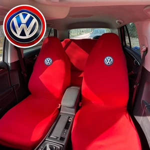 Volkswagen Caddy Oto Koltuk Servis Kılıfı Kırmızı Likralı Esnek Tüm Araç Modellerine Uygun Universal