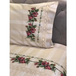 Buldan Store Kaneviçe Nevresim Takımı El Işlemeli Tek Kişilik (Kırmızı)