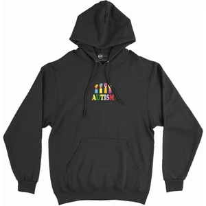 Renkli Otizm Günü Minimal Kapşonlu Sweatshirt Hoodie
