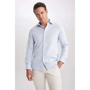 Slim Fit Dokulu Uzun Kollu Pamuklu Gömlek Z8168AZ23SP