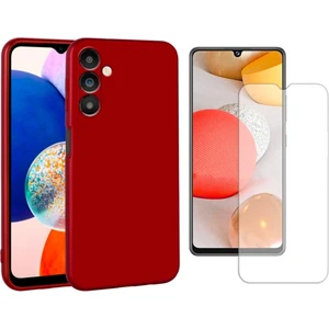 Samsung Galaxy A14 ile Uyumlu Kılıf Soft Yumuşak Telefon Kılıfı ve Temperli Cam Ekran Koruyucu
