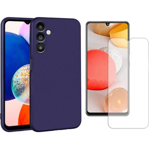 Samsung Galaxy A14 ile Uyumlu Kılıf Soft Yumuşak Telefon Kılıfı ve Temperli Cam Ekran Koruyucu