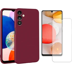 Samsung Galaxy A14 ile Uyumlu Kılıf Soft Yumuşak Telefon Kılıfı ve Temperli Cam Ekran Koruyucu