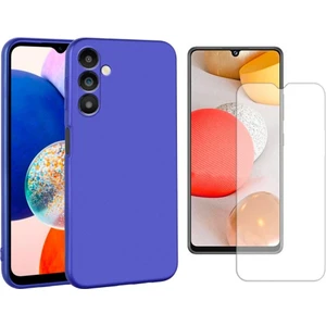 Samsung Galaxy A14 ile Uyumlu Kılıf Soft Yumuşak Telefon Kılıfı ve Temperli Cam Ekran Koruyucu