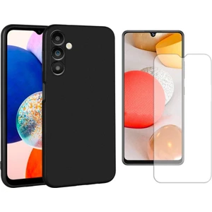 Samsung Galaxy A14 ile Uyumlu Kılıf Soft Yumuşak Telefon Kılıfı ve Temperli Cam Ekran Koruyucu