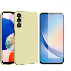 Samsung Galaxy A34 5g ile Uyumlu Kılıf Soft Yumuşak Telefon Kılıfı ve Temperli Cam Ekran Koruyucu