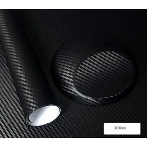 Krcdisplay (152CMX1MT) Siyah Karbon Folyo 3D Hava Kanallı Araç Kaplama Folyosu