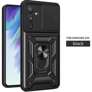 Samsung Galaxy A54 Kılıf Lens Sürgülü Yüzüklü Tank Silikon Pars