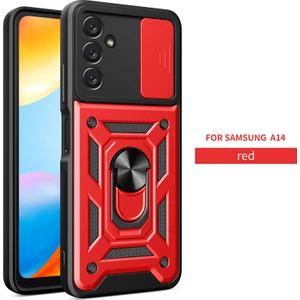 Samsung Galaxy A14 Kılıf Lens Sürgülü Yüzüklü Tank Silikon Pars