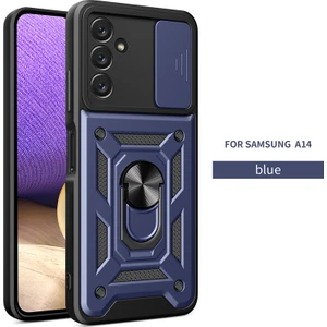 Samsung Galaxy A14 Kılıf Lens Sürgülü Yüzüklü Tank Silikon Pars
