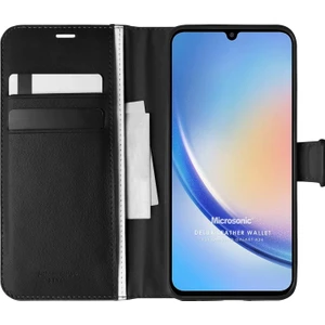 Samsung Galaxy A34 Kılıf Delux Leather Wallet Siyah